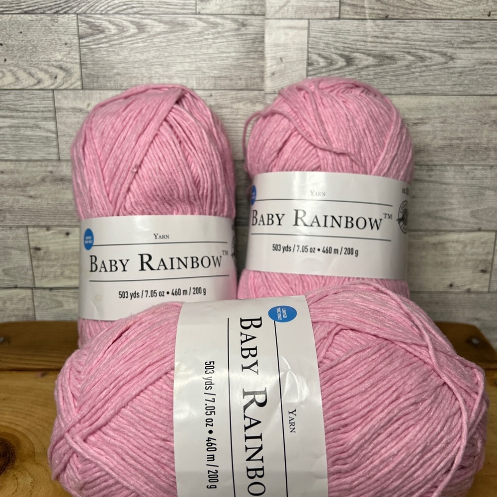 Rainbow Soft Pink Baby Yarn - 3 Skeins